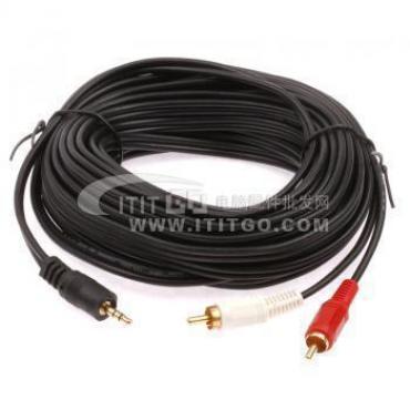 10 Meter Gold Kühne 3.5 \ 2rca Audio Lautsprecher Kabel TVerbindung Computer linie
