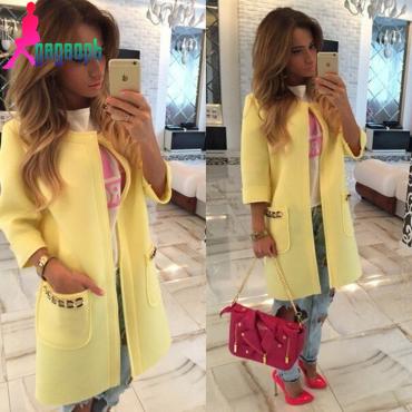 gagaopt Frühlingsmantel solide lange offene Naht Trenchcoat für Damen Mode gabardina mujer trench 001