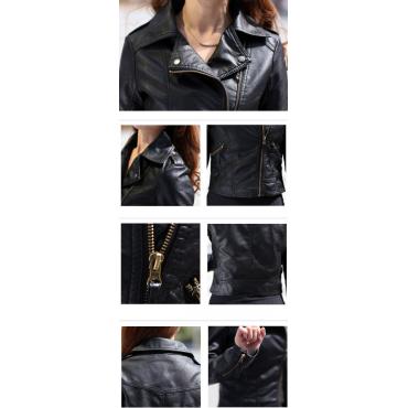neuer Frühling Damen Lederjacke Rot Schwarz kb620 plus Size Jacken