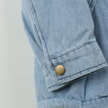 Frühling im Herbst Mantel Damen im Frühjahr neue Mode zwei Stück Vermummte Denim Mantel Tunnelzug Locker Dicke