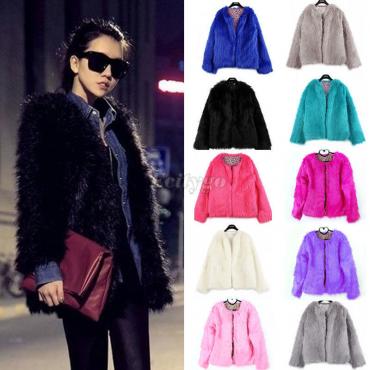die neuen Winter Damen warm Faux PelzMantel Damen Vintage Nerz Fox Jacke 10 Farben Grösse s m l xl schnelle lieferun