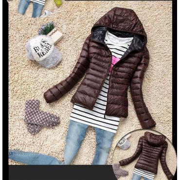 5 Farbe neue WinterJacke Damen OberBekleidung slim Vermummte DaunenJacke Frau warm Mantel Gepolstert