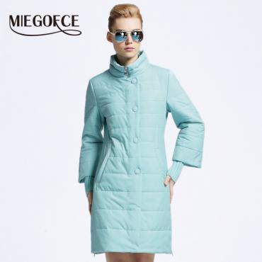 miegofce neuen Frühling Jacke Damen Wintermantel Damen Kleidung mittellang Baumwolle Gepolsterte  slim warme Jacke Mante