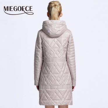 miegofce neuen Frühling Jacke Damen Wintermantel Damen warm Outwear dünn Gepolsterte  Baumwolljacke Mantel Damen Kleid