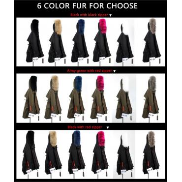 Hochwertige neue WinterJacke Mantel Damen Parkas army green Grossen raccoon Pelzkragen Vermummte Frau Outwear