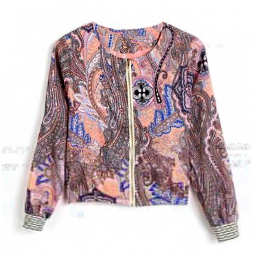 neue europäische und Amerikanische Stil ausDrucken Sport Jacken für Damen um den Hals im Mantel und Grösse s m l x