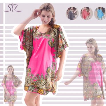 der direkte Verkauf Summer Style Seide Damen Pyjama der Nacht Hemd kurze Ärmel plus Size Nachthemden Schlafen oben 102