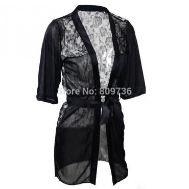 1Set Damen Kleidung hat Spitzen Nachthemd sexy Nachtwäsche an Nachtwäsche Damen Schwarze m l xl Grösse heiße Mode fall