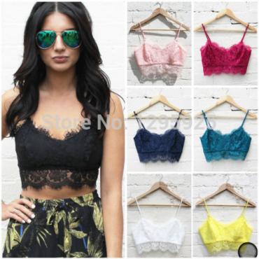 sexy Damen Spitzen Floral Unpadded Dralette bralet BH Bustier ernte cami Tank Top