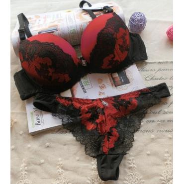 Damen Unterwäsche Set sexy Spitzen BH sieht für Damen a Cup BH enthält push up Tiefe v Marke