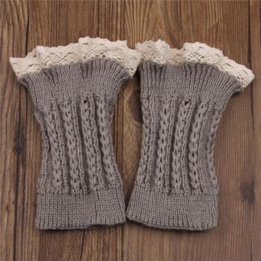 Damen Mädchen Winter BeinwÄrmer runter Handschellen Spitzen schneiden Gamaschen Häkeln FusswÄrmer Stricken Socken