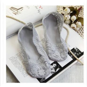 Mode Damen und Baumwolle Spitzen antiskid unsichtbaren linien DekolleTee Socken