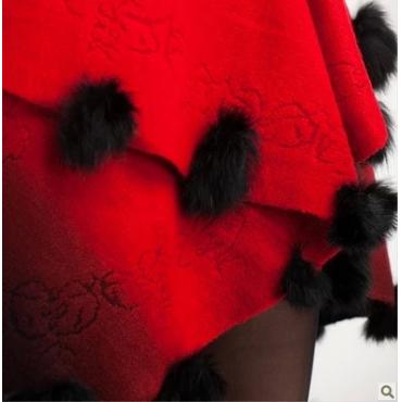 die neuen Winter Herbst Kaninchen Pelzmantel Damen Strickjacke aus plus Size Wolle Poncho Strickjacke Damen Blumen