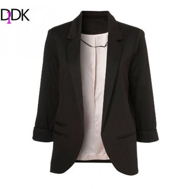 Damen Kleidung beScheidenen Formellen Frühjahr neuer Damen Mode kerb ReVers Freund Ponte rollte Ärmel Blazer