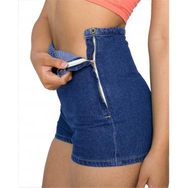 Sommer Damen hohe Taille Shorts slim Riss skinny Jeans kurz heiß Fest eine Seite Denim pom kurze de cintura