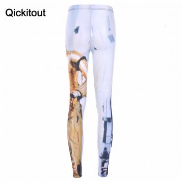qickitout Leggings neue Damen Hosen glänzende Milch Leggings r2 und 3po Leggings Digitale Print Leggings drop Shipping