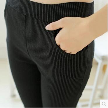 Frühjahr plus Size casual Damen Bleistift Hose elastischen slim Harem Capris Schwarz Weisse Streifen Leggings Hose
