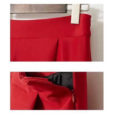 plus Size Herbst Winter ausgestellte Rock gefalteten Midi Rock im retro Stil mit hoher Taille elegante Vintage