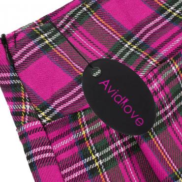 avidlove Marke Damen Mode sexy schulMädchen Cosplay Nachtwäsche karierten Nacht super Mini Vlies Rock