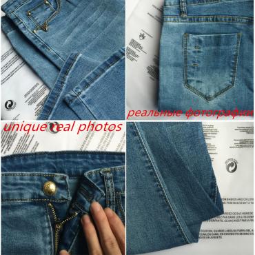 im Frühjahr Damen dünn Jeans sich Dünne BleiStift Hose Schwarz lässig Jeans Freund plus Size