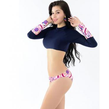 heiße Damen zwei Stücke lange Ärmel Badeanzug Damen sexy Badeanzug Hautausschlag wache NeoprenAnzug Badehosen surfen