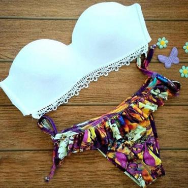 heiße Marketing Damen Bikini hat sexy BH Floral Badeanzug Drücken die Badehosen Sommer Strand Jul20