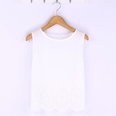 plus Size 6 Farben Sommer Damen beim Top Chiffon Blusen Tank Ärmellose Hebt Hemd lässig Feminina