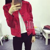 laisiyi Versandkosten neue Herbst Jacke Koreanischen Damen Wildleder Mantel slim lange Ärmel alle mit kurzen Jacken