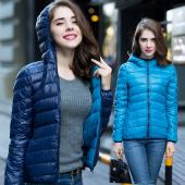 die neuen Winter zwei Seite Damen 90% Weisse Ente Daunenjacke Damen Vermummte ultra Light auf Jacken warmen