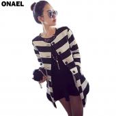 passen in Grösse neuen Frühling im Herbst Damen OberBekleidung Gestreiften gedruckten Jacke slim casual Mantel Collarles