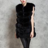 ein gutes feedback im Winter warm Faux Fox für Damen Jacke Mantel OberBekleidung Mantel Parka Ärmellosen langen schlank