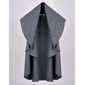 heiß seeling Damen casual Breite ReVers Wolle Jacke lässig kurze Ärmel ungewöhnlich weite Jacke Cape Schal Mantel