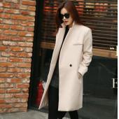 Mode Eleganten Damen langer Mantel Winter Knopf slim Wolle Mantel Kaschmir Mantel Beige Rosa Schwarze Damen Mäntel