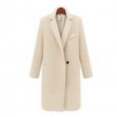 Mode Eleganten Damen langer Mantel Winter Knopf slim Wolle Mantel Kaschmir Mantel Beige Rosa Schwarze Damen Mäntel