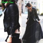 neue Mode Herbst Winter Damen Marke Faux weichen Lederjacken Schwarzen Blazer reißverschlüsse Mantel Motorrad