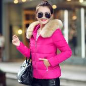 Herbst und Winter Jacke Damen Mantel Parka Pelzkragen Grösse Damen Baumwolle Gepolsterte  Jacke Mantel Bonbonfarben
