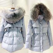 Winter Jacke Damen Grosse Pelzkragen Vermummte Baumwolle unten Parka weibliche Outwear für Damen