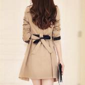 Trenchcoat für Damen Mode ab Kragen zweireiher gegensatz Farbe lange Mäntel und Grösse casaco Feminino