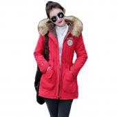 Winter Womens Parka lässig Outwear Militärische Kapuzen Mantel WinterJacke Damen Pelzmäntel Damen Winter