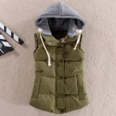 fionto Damen Winter Weste auf Baumwolle lässig Temperament slim Weste Mantel Verhüllten Winter warme Jacke und oberbekl