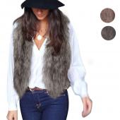 sali 1 PC Mantel Damen Ärmellose Jacke lange Haare Jacke Weste Weste s m l xl xxl