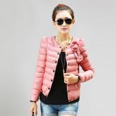 neue Damen zab Gepolsterte  Jacke warm im Winter Damen Mode deko Bogen kurze Jacke Oberbekleidung