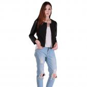 Top chic Stilvollen Damen Damen reißverschluss pu Leder lange Ärmel Patchwork Jacke fallen lässig Outwear Mantel