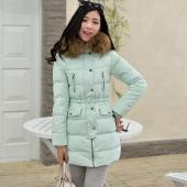 Winter Jacke Damen slim echte Pelzkragen Verdickung Mantel Verhüllten mittellang duck dich Parka plus Size Outwear