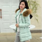 Winter Jacke Damen slim echte Pelzkragen Verdickung Mantel Verhüllten mittellang duck dich Parka plus Size Outwear