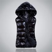 Damen Herbst und Winter fünf neue slim Kapuzen Baumwolle Weste Mode glänzend weibliche Models auf Weste