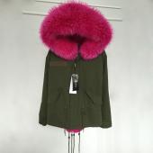 neue Damen Winter Armee Grüne Jacke Mäntel Dicken Parkas und Grösse echter waschbär Pelzkragen Vermummte Outwear 5 day