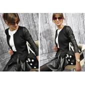 Mode neue slim Damen Damen Anzug Mantel Jacke reißverschluss Schwarz Weisse Farben Winter Jacken und Mäntel