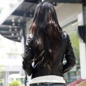 Motorrad kurzMantel falsche Lederjacke Damen slim biker weich reißverschluss Mädchen Leder jaquetas de couro Damen