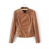 neue Mode am Kragen Bomber Lederjacken Damen Supernova Shorts Mantel Leder jaqueta couro Kleidung casual patte